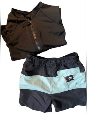 2T‎ Toddler Swim Bundle Rash Guard + Swim Trunks Beach Pool Summer